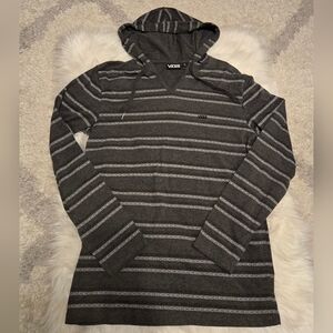 Vans Charcoal and Light Gray Striped Hoodie